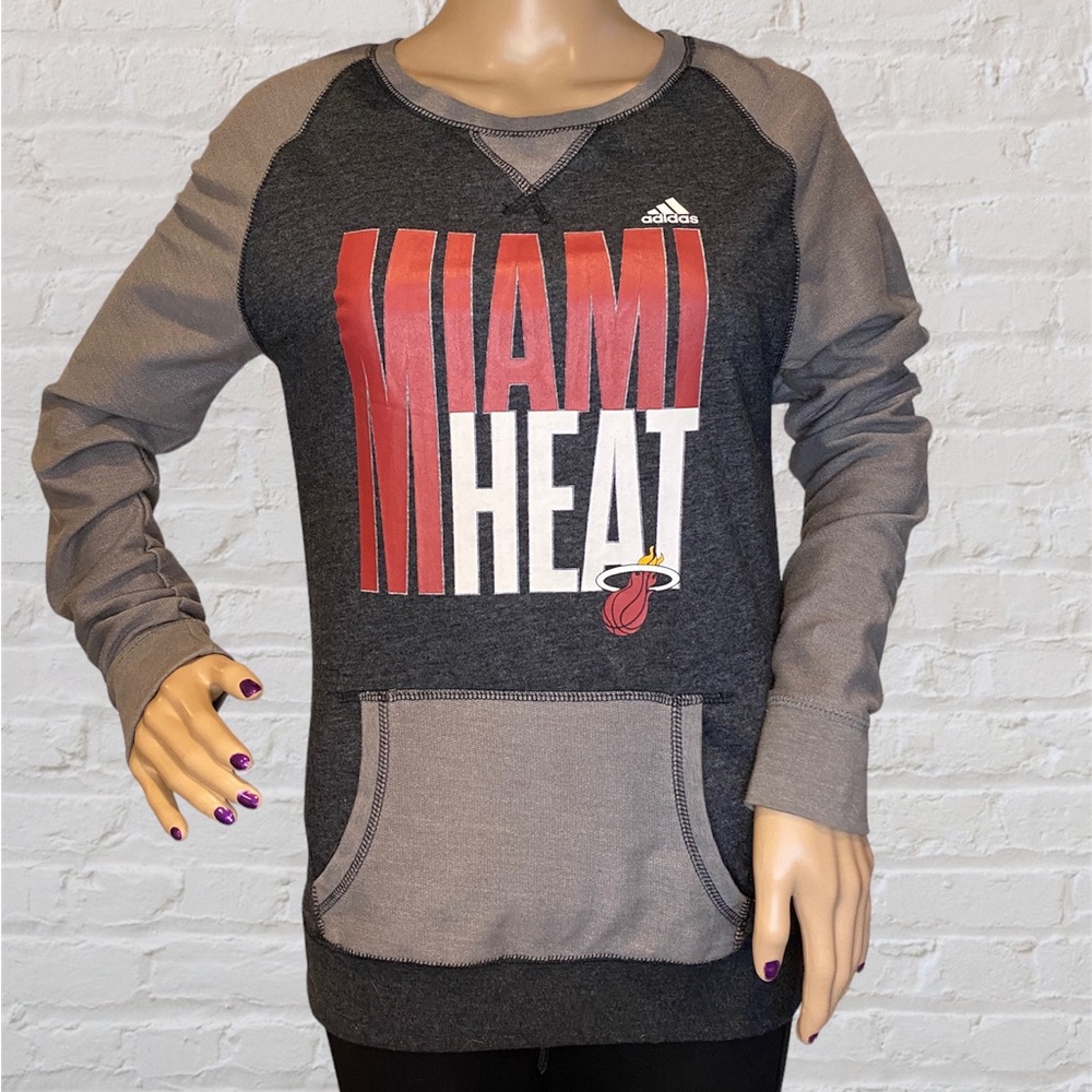 Adidas NBA Miami Heat Lightweight Colorblock Sweatshirt Shirt Top Size Small EUC
